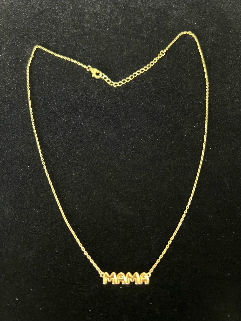 Lulea MAMA Name Plate Sterling Silver 925 Gold plated Necklace